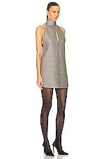 TOM FORD Sparkling Halter Dress in Light Gold, view 2, click to view large image.