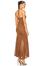 TOM FORD Halterneck Dress in Bronze, view 3, click to view large image.