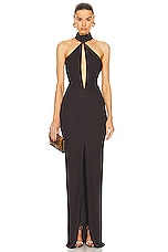 TOM FORD Evening Dress in Dark Brown, view 1, click to view large image.