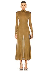 TOM FORD Slinky Turtleneck Dress in Cedar, view 1, click to view large image.