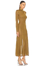TOM FORD Slinky Turtleneck Dress in Cedar, view 2, click to view large image.