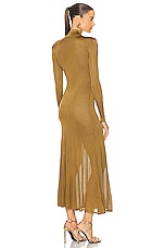 TOM FORD Slinky Turtleneck Dress in Cedar, view 3, click to view large image.