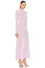 TOM FORD Slinky Turtleneck Dress in Crocus Petal, view 2, click to view large image.