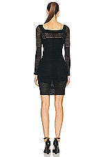 TOM FORD Square Neck Dress in Black, view 3, click to view large image.
