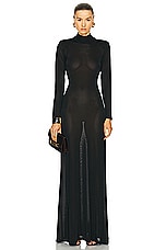 TOM FORD Turtleneck Evening Dress in Black, view 2, click to view large image.