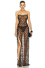 TOM FORD Chevron Fringe Evening Dress in Bronze, view 1, click to view large image.