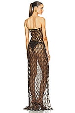 TOM FORD Chevron Fringe Evening Dress in Bronze, view 3, click to view large image.