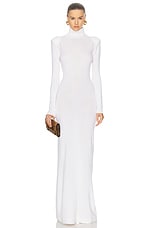 TOM FORD Turtleneck Long Dress in Off White, view 1, click to view large image.