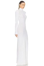 TOM FORD Turtleneck Long Dress in Off White, view 2, click to view large image.