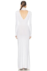 TOM FORD Turtleneck Long Dress in Off White, view 3, click to view large image.