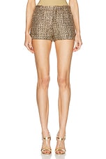 TOM FORD Croco Mini Short in Gold, view 1, click to view large image.