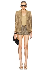 TOM FORD Croco Mini Short in Gold, view 4, click to view large image.