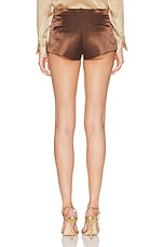 TOM FORD Duchesse Mini Short in Wood Brown, view 3, click to view large image.