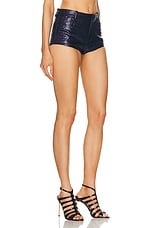 TOM FORD Croco Mini Short in Deep Indigo, view 2, click to view large image.