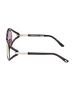TOM FORD Melody Sunglasses in Shiny Brown & Gradient Violet, view 3, click to view large image.