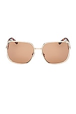 TOM FORD Goldie Sunglasses in Shiny Rose Gold & Shiny Classic Havana, view 1, click to view large image.
