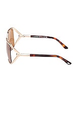 TOM FORD Goldie Sunglasses in Shiny Rose Gold & Shiny Classic Havana, view 3, click to view large image.