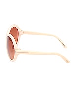 TOM FORD Jada Sunglasses in Shiny Ivory & Gradient Burgundy, view 3, click to view large image.