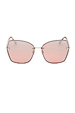 TOM FORD Nickie Sunglasses in Shiny Rose Gold & Rose Havana, view 1, click to view large image.