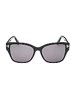 TOM FORD Elsa Sunglasses in Shiny Black, view 1, click to view large image.
