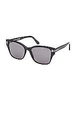 TOM FORD Elsa Sunglasses in Shiny Black, view 2, click to view large image.