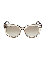 TOM FORD Moira Sunglasses in Transparent Oyster, view 1, click to view large image.