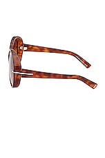 TOM FORD Edie Sunglasses in Shiny Havana, view 3, click to view large image.