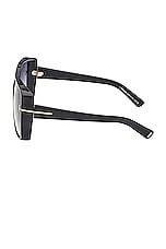 TOM FORD Yvonne Sunglasses in Shiny Black, view 3, click to view large image.