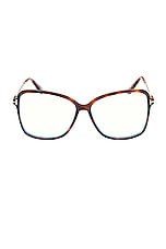 TOM FORD Square Optical Eyeglasses in Shiny Blonde Havana & Shiny Rose Gold, view 1, click to view large image.