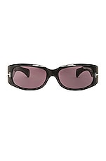 TOM FORD Corey Sunglasses in Shiny Black, view 1, click to view large image.