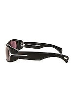 TOM FORD Corey Sunglasses in Shiny Black, view 3, click to view large image.