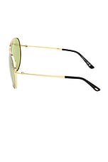 TOM FORD Keating Sunglasses in Shiny Deep Gold & Green, view 3, click to view large image.