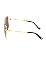 TOM FORD Huxley Sunglasses in Shiny Deep Gold & Smoke, view 3, click to view large image.