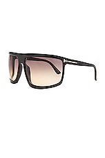 TOM FORD Clint Sunglasses in Shiny Black, view 2, click to view large image.