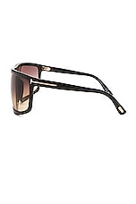 TOM FORD Clint Sunglasses in Shiny Black, view 3, click to view large image.