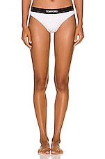 TOM FORD Thong Panty in White, view 1, click to view large image.