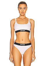 TOM FORD Signature Bralette in White, view 1, click to view large image.