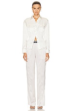 TOM FORD Silk Pj Pant in Platinum, view 4, click to view large image.