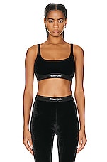 TOM FORD Velvet Signature Bralette in Black, view 1, click to view large image.