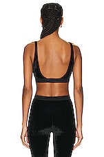 TOM FORD Velvet Signature Bralette in Black, view 3, click to view large image.