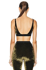 TOM FORD Velvet Signature Bralette in Army Green, view 3, click to view large image.