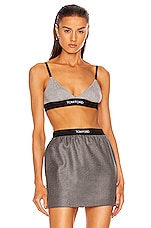TOM FORD Logo Bra in Grey Melange, view 1, click to view large image.