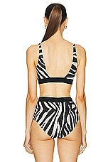 TOM FORD Zebra Printed Signature Bralette in Ecru & Black, view 3, click to view large image.