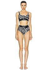 TOM FORD Zebra Printed Signature Bralette in Ecru & Black, view 4, click to view large image.
