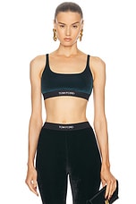 TOM FORD Signature Velour Bralette in Dark Emerald, view 1, click to view large image.