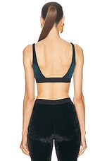 TOM FORD Signature Velour Bralette in Dark Emerald, view 3, click to view large image.