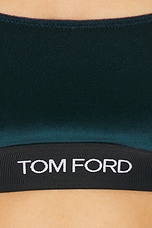 TOM FORD Signature Velour Bralette in Dark Emerald, view 5, click to view large image.