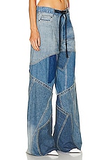 TOM FORD Vintage Patchwork Wide Leg in Combo Blue Shades, view 2, click to view large image.