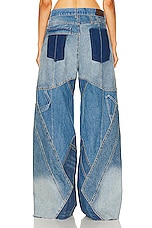 TOM FORD Vintage Patchwork Wide Leg in Combo Blue Shades, view 3, click to view large image.