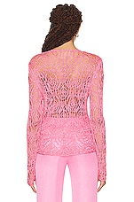 TOM FORD Lace Cardigan in Rose Bloom, view 3, click to view large image.